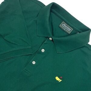Masters Collection Short Sleeve Polo Mens XL Green Cotton Pique Knit Golf Logo